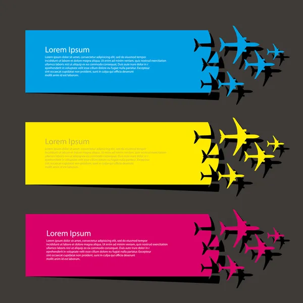 Banderas de aviones — Vector de stock