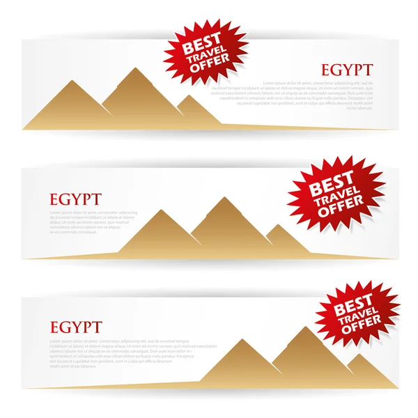 Egypt pyramids banners — Stock Vector