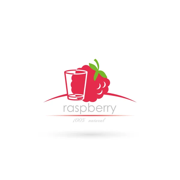 Raspberry and sign — Stock Vector