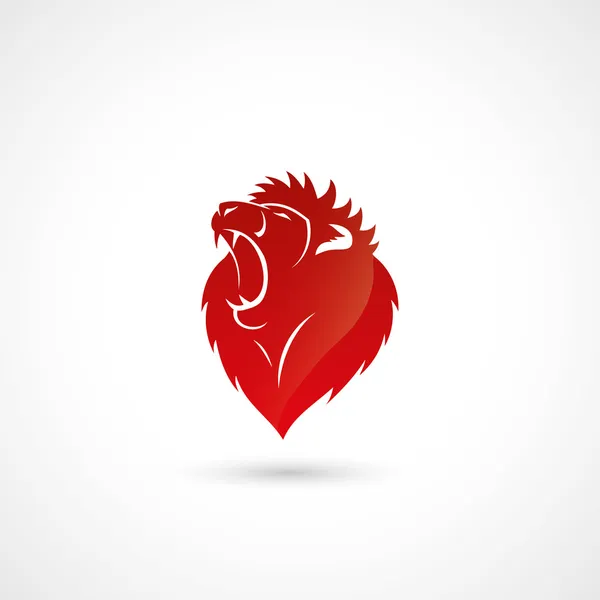 León rojo emblema — Vector de stock