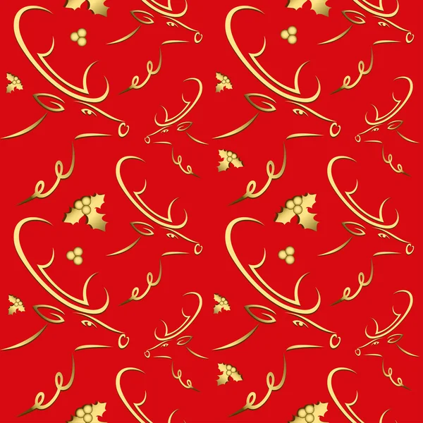 Seamless pattern with reindeers — Stock Vector