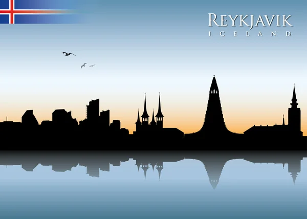 Skyline di Reykjavik — Vettoriale Stock