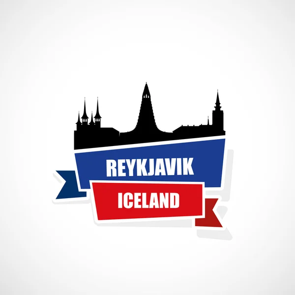 Skyline di Reykjavik — Vettoriale Stock