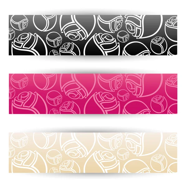 Roses headers — Stock Vector