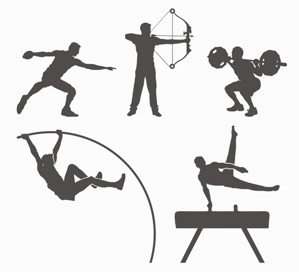 Silhouettes of some sport disciplines — Stock Vector