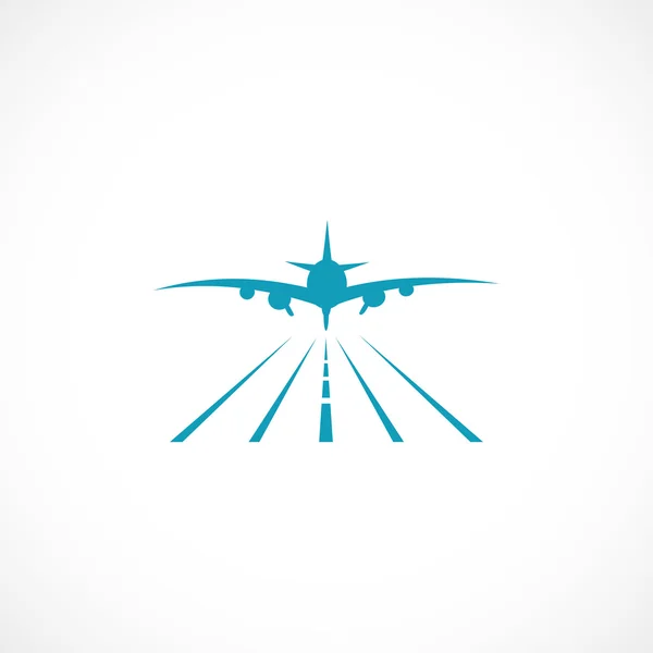 Airplane on runway — Stock Vector