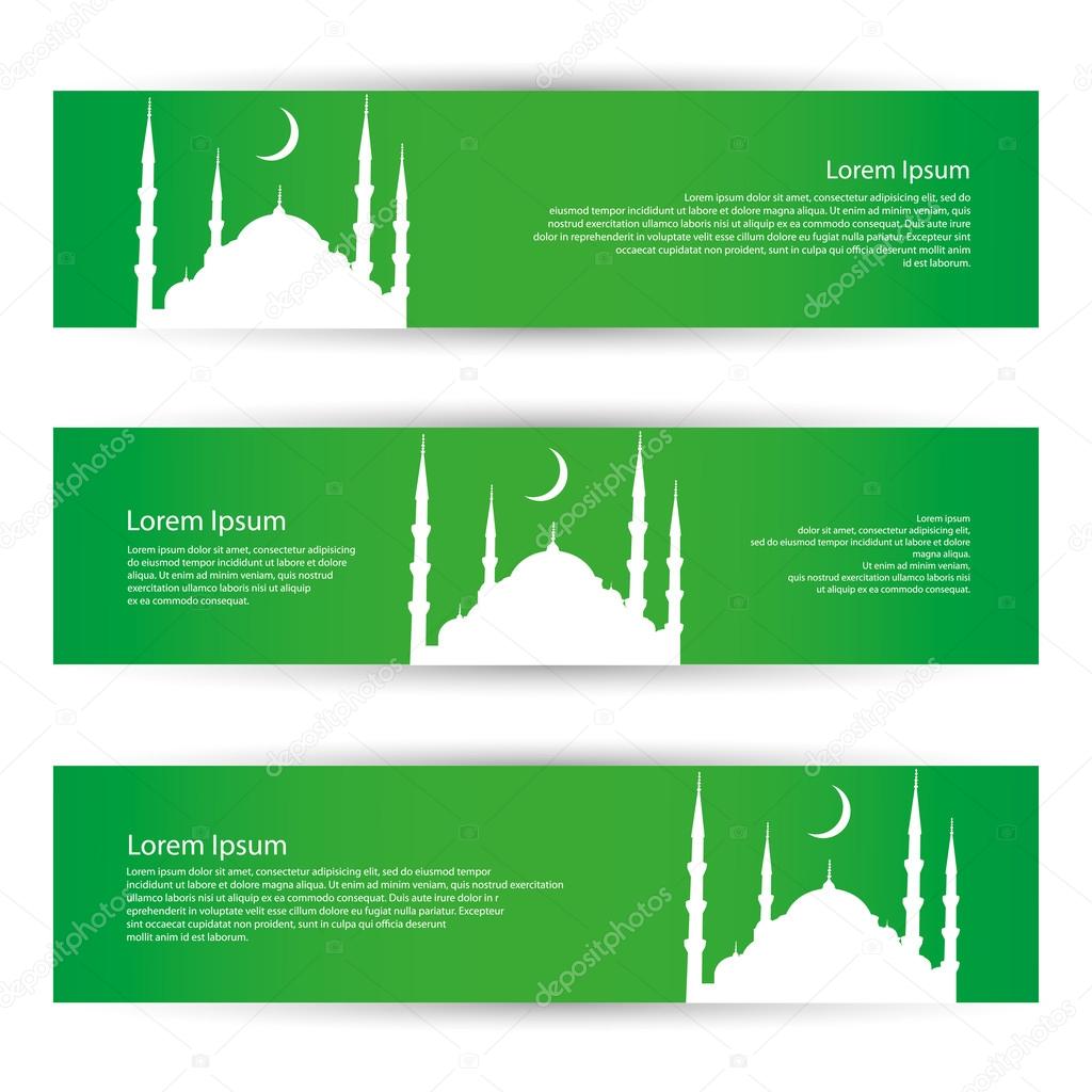 Banners with mosque