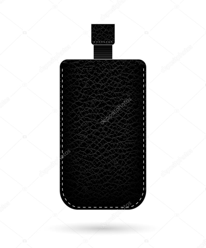 Black leather phone case