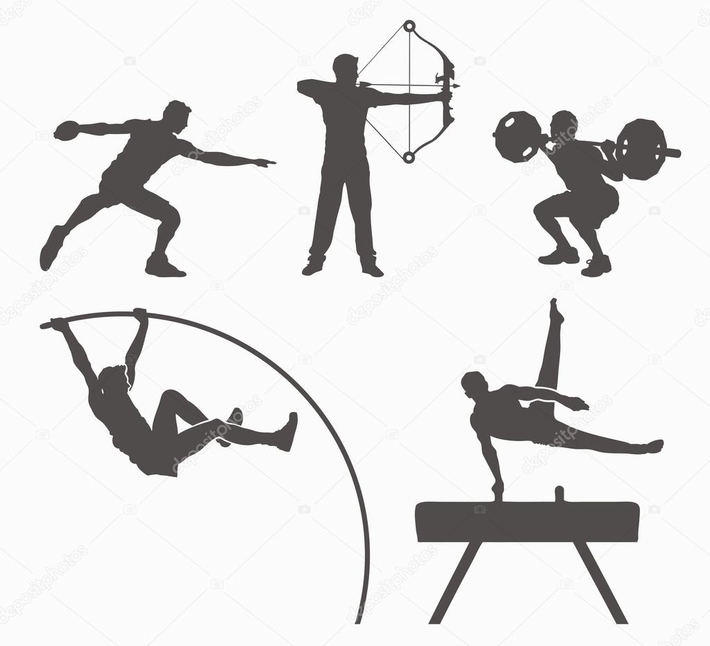 Silhouettes of some sport disciplines