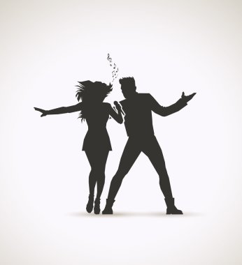 Two singers clipart