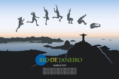 Long jump over Rio De Janeiro clipart