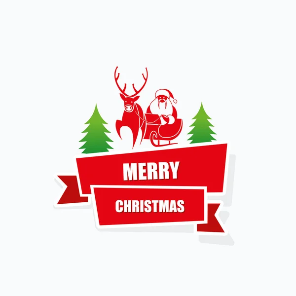 Santa claus et rennes — Image vectorielle