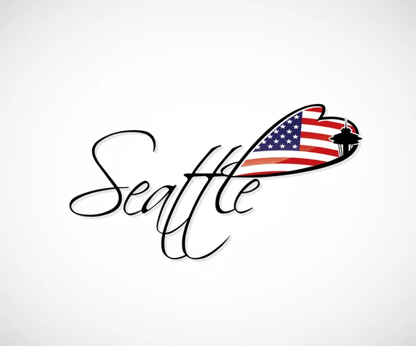 Seattle belettering — Stockvector