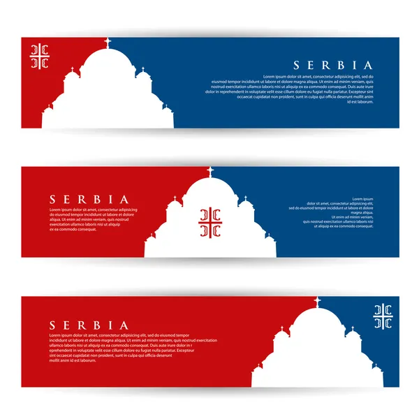 Banderas de Serbia — Vector de stock