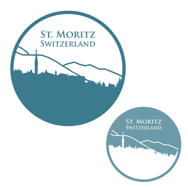 Distintivo di St. Moritz — Vettoriale Stock