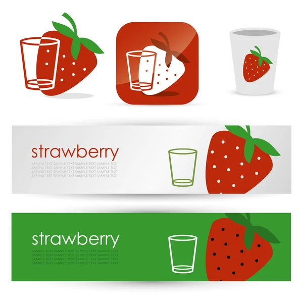 Strawberry symbols — Stock Vector