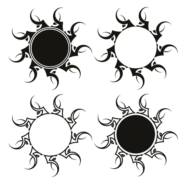 组的部落太阳纹身 — 图库矢量图片
