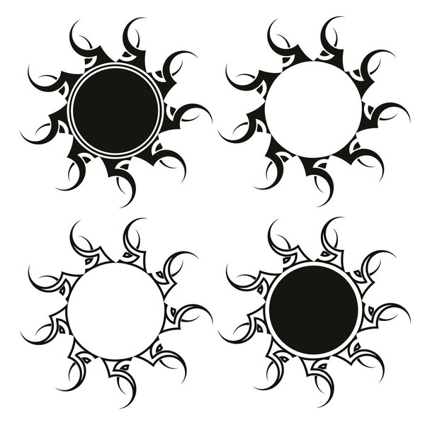 Set of tribal Sun tattoo