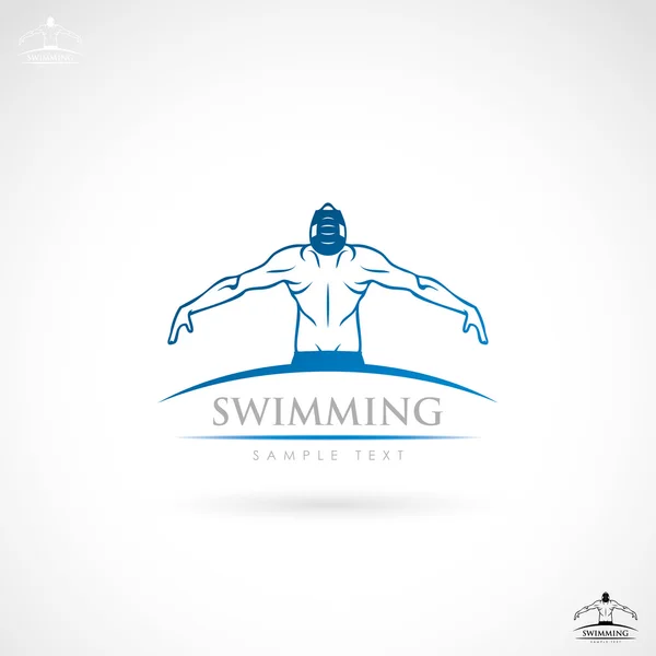 Swimming label — Stock Vector