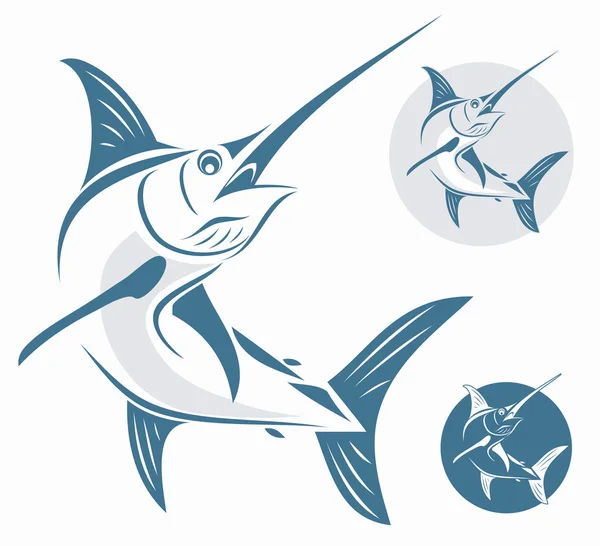 Marlin fish sign — Stock Vector