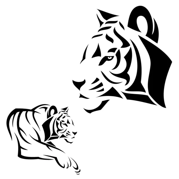 Σημάδι απομονωμένες τίγρη — Διανυσματικό Αρχείο