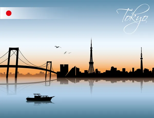 Tokio skyline fondo de pantalla — Vector de stock