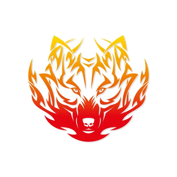 Lobo de fuego — Vector de stock