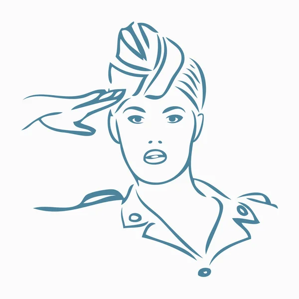 Stewardess — Stockvector