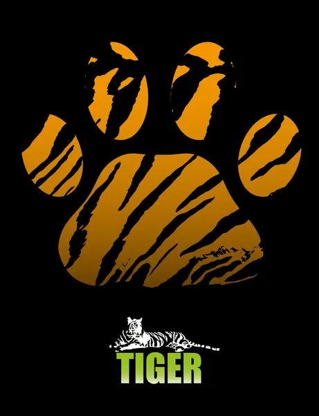 Tiger paw and fur — Stock Vector