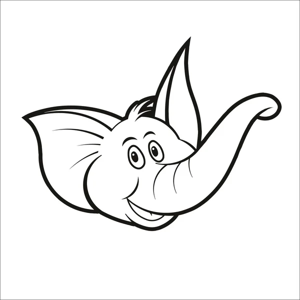 Schattig olifant hoofd — Stockvector