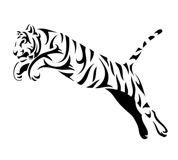 Saut de tigre tribal — Image vectorielle