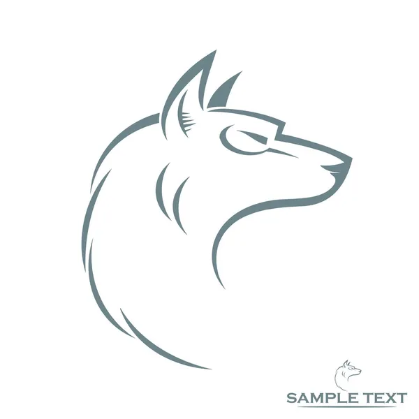 Cabeza de lobo — Vector de stock