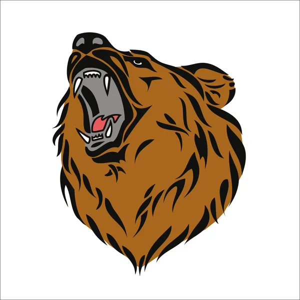 グリズリー熊の頭 — ストックベクタ