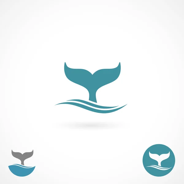 Etiqueta ballena — Vector de stock