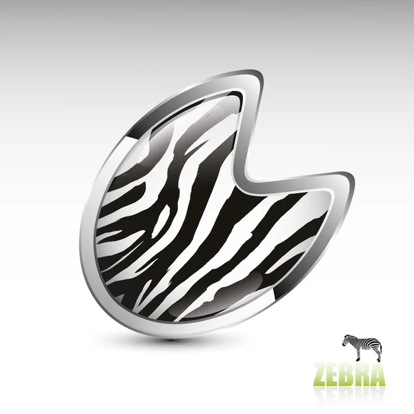 Pulsante impronta zebra — Vettoriale Stock