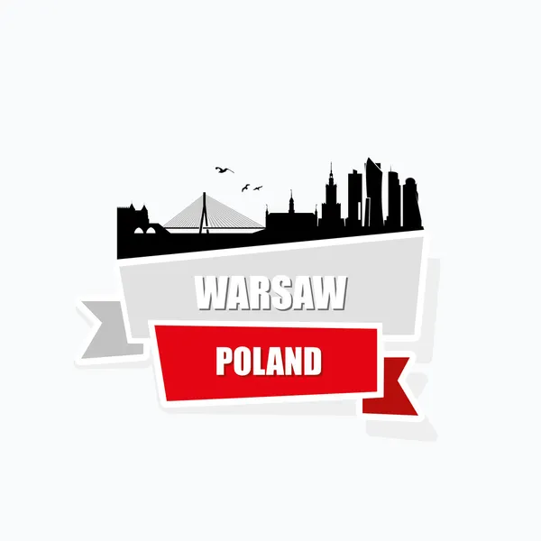 Linha do horizonte de Varsóvia — Vetor de Stock