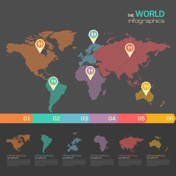 Mapa infográfico — Vetor de Stock