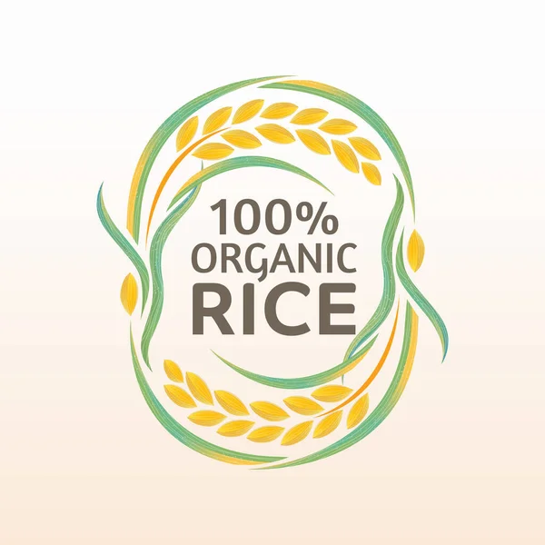 Пуховий Рис Преміум Органічний Натуральний Продукт Банер Логотип Векторний Дизайн — стоковий вектор