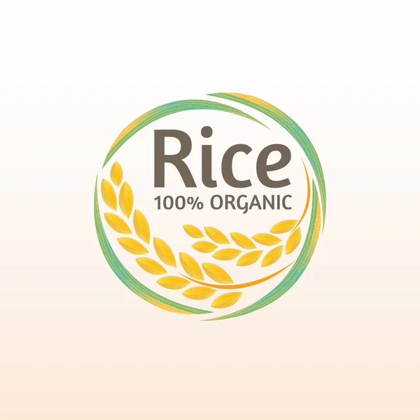 Risone Premium Biologico Prodotto Naturale Banner Logo Vettoriale Design — Vettoriale Stock