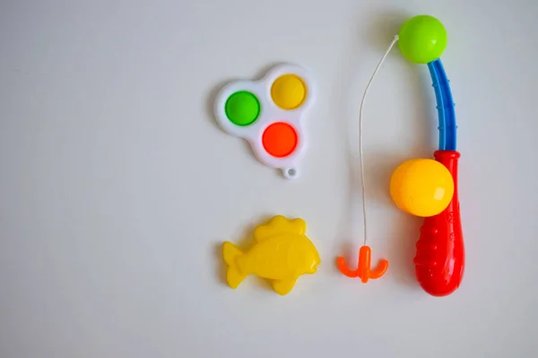 Дитячі Іграшки Кольорові Яскраві Столі — стокове фото