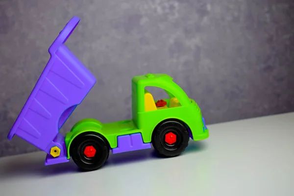 Carro Das Crianças Caminhão Descarga Cores Diferentes Brilhantes Das Peças — Fotografia de Stock