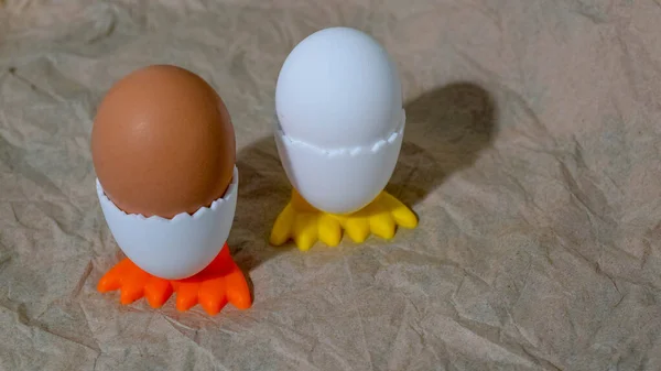 Huevos Diferentes Colores Dispersos — Foto de Stock