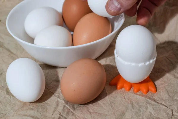 Eggs Different Colors Scattered — Stock Photo, Image