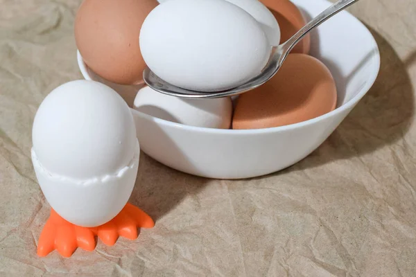 Egg Med Forskjellige Farger Spredt – stockfoto