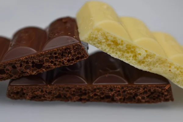 Poreuze Chocolade Wit Melk — Stockfoto