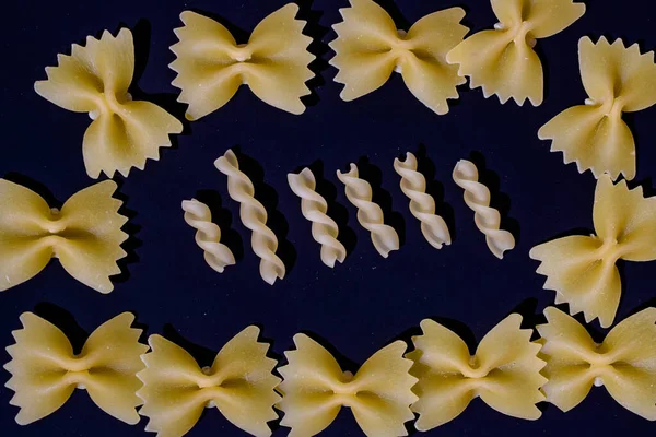 Pasta Different Shapes Combined Each Other Pasta Spiral Pasta Shell — Stock Photo, Image