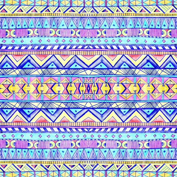 Nahtlose geometrische Muster im aztekischen Stil. — Stockfoto