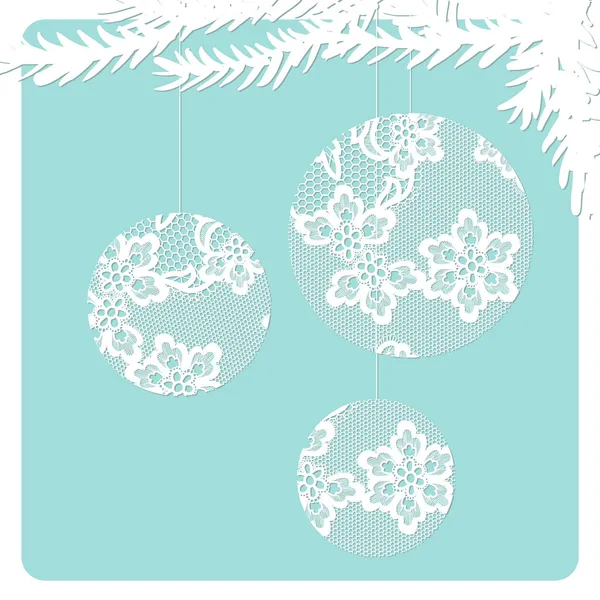 Christmas lacy balls -- greeting card. — Stock Vector