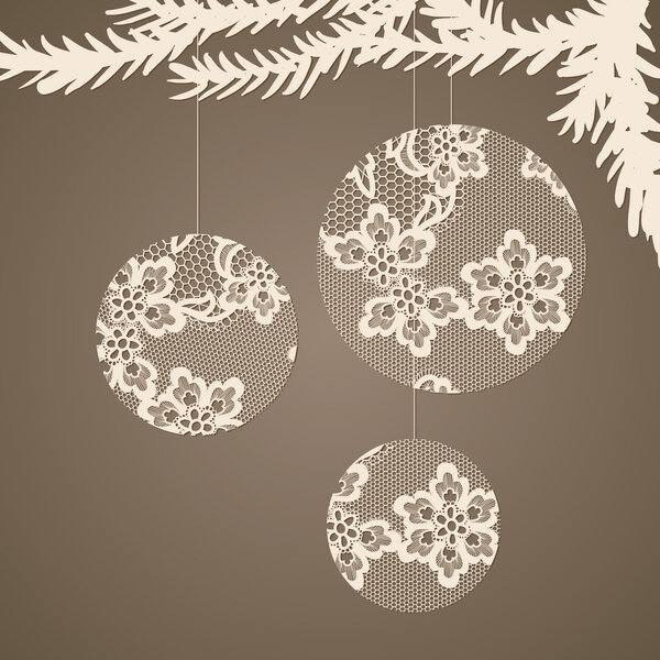 Christmas lacy balls -- greeting card.