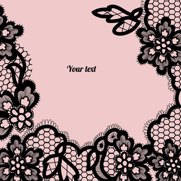 Black lace background with a place for text.